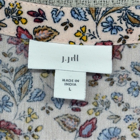 J. Jill Desert Floral Button Front Boho Maxi Dress Women Large Peasant Pockets - Picture 2 of 8